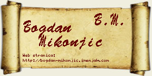 Bogdan Mikonjić vizit kartica